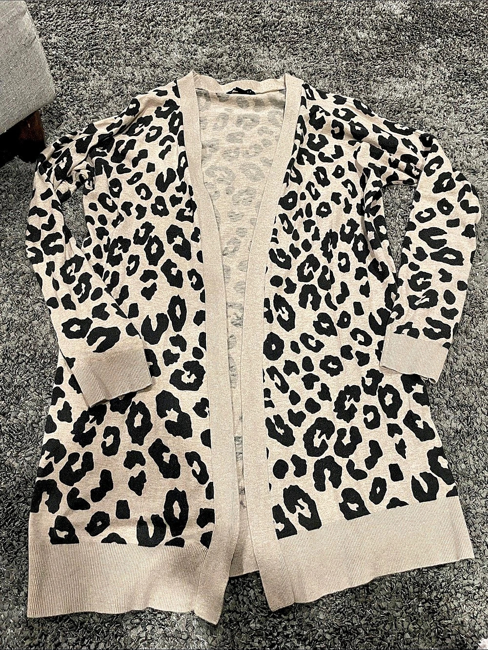 Sanctuary Leopard Print Cardigan Sweater Beige & Black